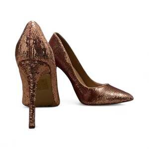 Aldo Stessy Sequin Rose Gold Heels
